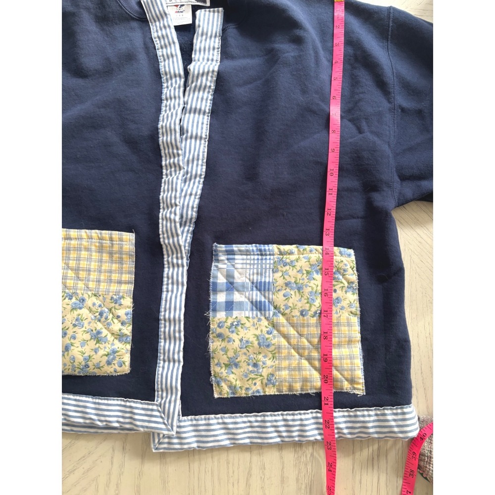 Vintage House of Gabrielle Patchwork Haori Jacket - Navy & Mixed Prints Size L - Picture 7 of 9